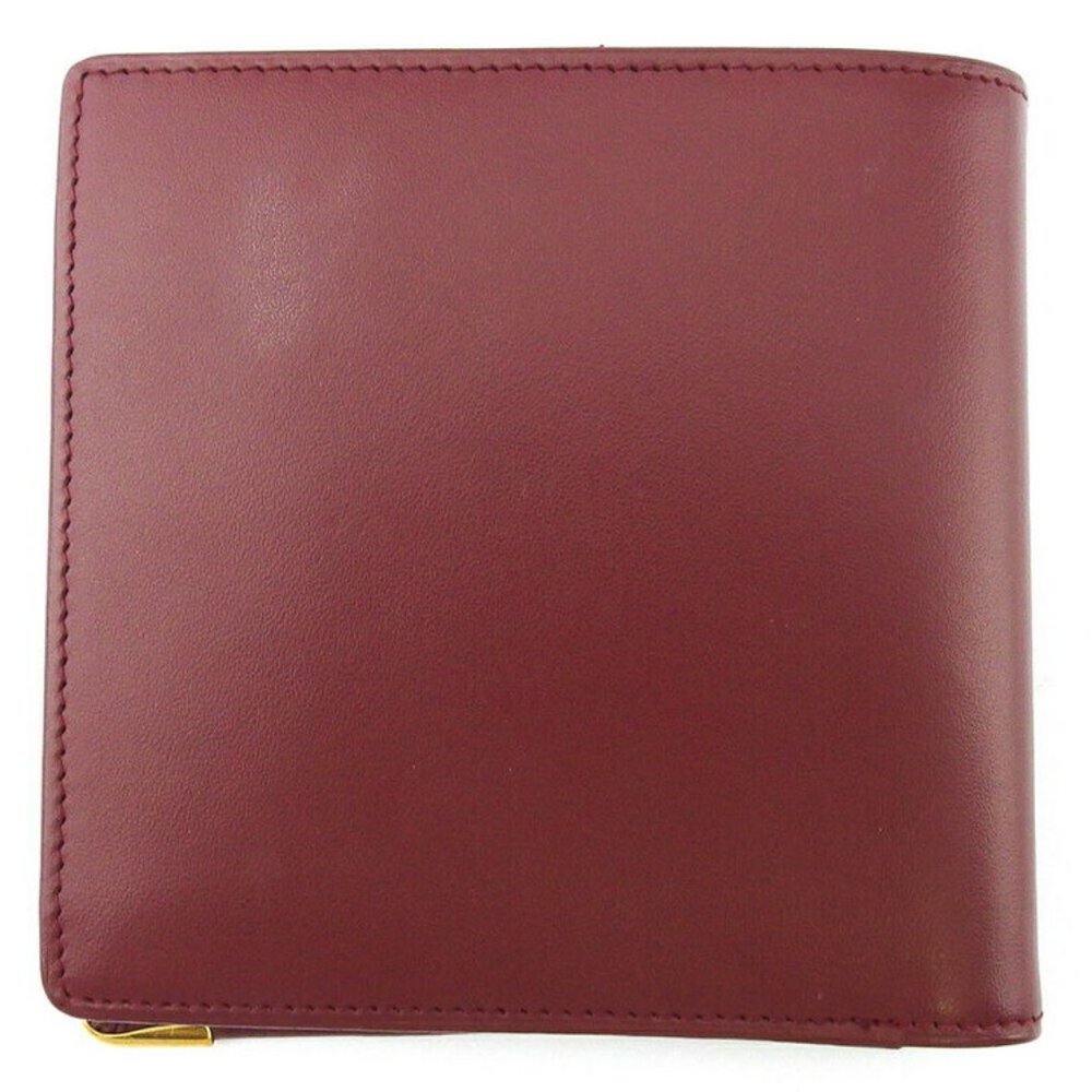 Authentic Cartier Wallets Mast Line Bordeaux Leat… - image 2